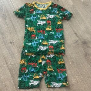 Colorful Construction Vehicle Kids Pajama Set